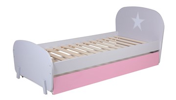 Кровать с ящиком POLINI Kids Mirum 1915 Серый / розовый в Нижнем Новгороде - предосмотр
