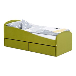 Мягкая кровать с ящиками Letmo 190х80 оливковый (велюр) в Нижнем Новгороде - предосмотр