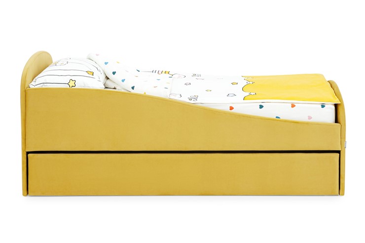 Кровать в детскую с ящиком Letmo горчичный (велюр) в Нижнем Новгороде - изображение 10