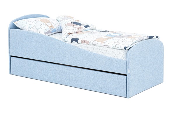 Детская кровать с ящиком Letmo небесный (рогожка) в Нижнем Новгороде - изображение