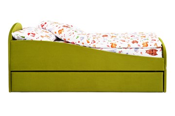 Мягкая кровать с ящиком Letmo оливковый (велюр) в Нижнем Новгороде - предосмотр 10