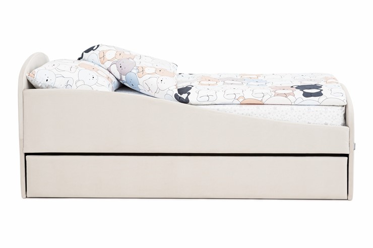Мягкая кровать с ящиком Letmo ванильный (велюр) в Нижнем Новгороде - изображение 2