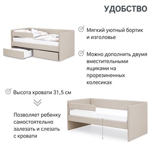 Мягкая кровать Soffal холодный бежевый (микрошенилл) в Нижнем Новгороде - предосмотр 18