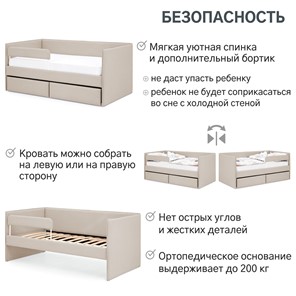 Мягкая кровать Soffal холодный бежевый (микрошенилл) в Нижнем Новгороде - предосмотр 19