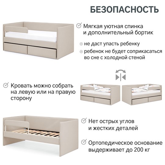 Мягкая кровать Soffal холодный бежевый (микрошенилл) в Нижнем Новгороде - изображение 19