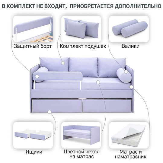 Мягкая кровать Soffal нежная сирень (микрошенилл) в Нижнем Новгороде - изображение 18
