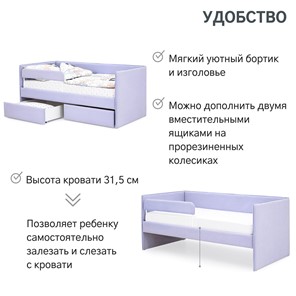Мягкая кровать Soffal нежная сирень (микрошенилл) в Нижнем Новгороде - предосмотр 19