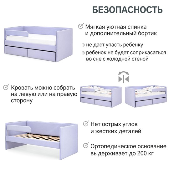 Мягкая кровать Soffal нежная сирень (микрошенилл) в Нижнем Новгороде - изображение 20