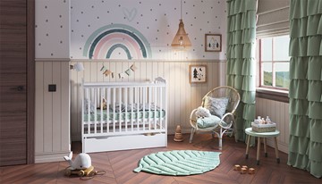 Кроватка для новорожденных POLINI Kids Simple 310-02 Белый в Нижнем Новгороде - предосмотр 10