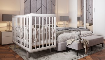 Кровать для новорожденных серия 3400 POLINI Kids Simple 340 Белый / Серый в Нижнем Новгороде - предосмотр 8