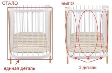 Кроватка детская POLINI Kids Simple 350 Белый / Бук в Нижнем Новгороде - предосмотр 16
