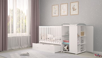 Детская кровать с комодом POLINI Kids Ameli 900 Белый-серый, серия AMELI в Нижнем Новгороде - предосмотр 4