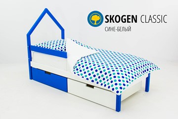 Кровать-домик в детскую мини Skogen сине-белый в Нижнем Новгороде - предосмотр