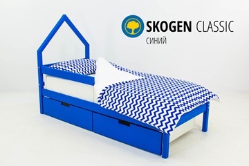 Кровать-домик мини Skogen синия в Нижнем Новгороде - предосмотр