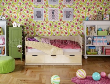 Кровать в детскую Бабочки 800*1800, Ваниль глянец в Нижнем Новгороде