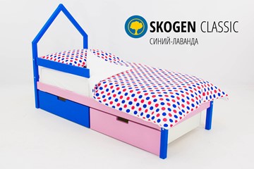 Детская кровать-домик мини Skogen синий-лаванда в Нижнем Новгороде - предосмотр