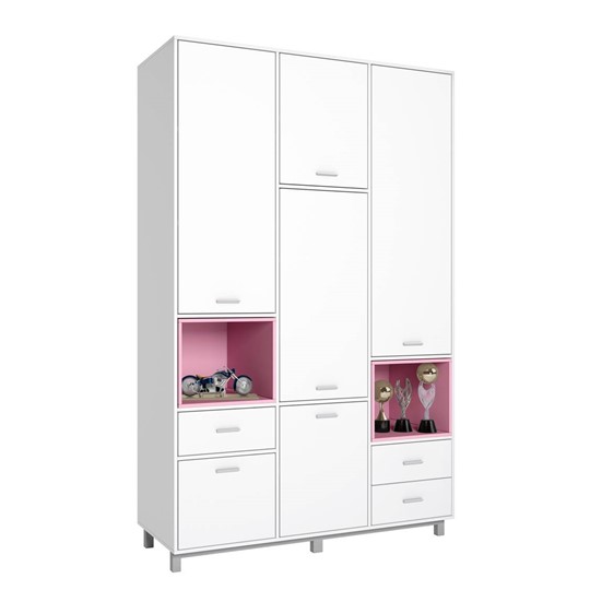 Мебель для детской POLINI Kids Mirum №4 Белый / Серый / Розовый в Нижнем Новгороде - изображение 1