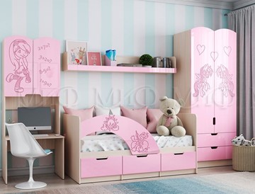 Гарнитур детской мебели Юниор-3, Розовый металлик в Нижнем Новгороде - предосмотр