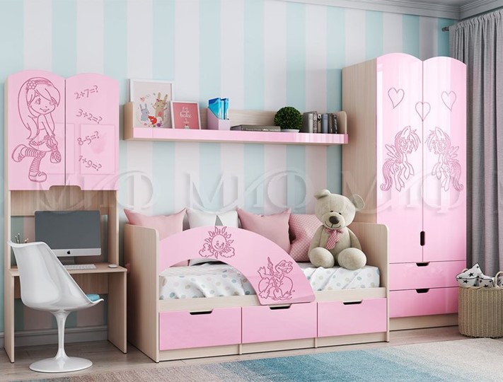 Гарнитур детской мебели Юниор-3, Розовый металлик в Нижнем Новгороде - изображение
