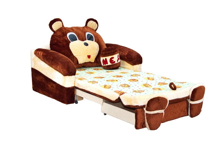 Детский диван Медведь с подушкой, ширина 120 см в Нижнем Новгороде - изображение 2