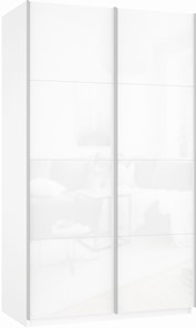 Шкаф-купе Прайм (Белое стекло/Белое стекло) 1200x570x2300, белый снег в Нижнем Новгороде - предосмотр