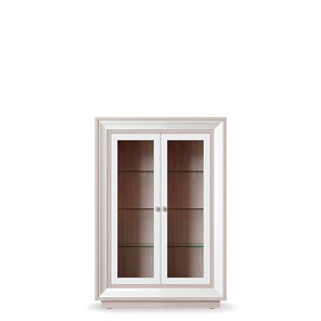 шкаф 2-х дверный (2 стеклодвери) низкий Прато 998, Ясень светлый \ жемчуг в Нижнем Новгороде - предосмотр