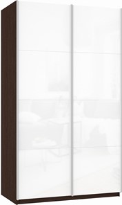 Шкаф 2-х створчатый Прайм (Белое стекло/Белое стекло) 1200x570x2300, венге в Нижнем Новгороде