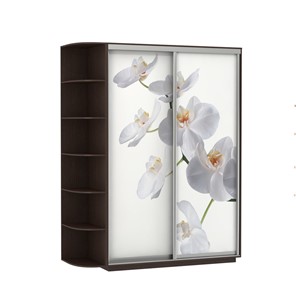 Шкаф 2-створчатый Экспресс 1900x600x2200, со стеллажом, Орхидея белая/венге в Нижнем Новгороде - предосмотр