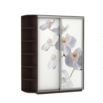 Шкаф 2-створчатый Экспресс 1900x600x2200, со стеллажом, Орхидея белая/венге в Нижнем Новгороде - изображение