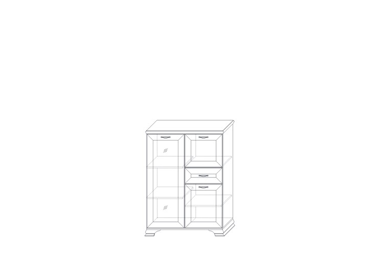 Шкаф низкий  (1 стеклодверь) Сиена, Бодега белый / патина золото в Нижнем Новгороде - изображение 1