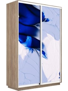 Шкаф Экспресс 1200x450x2200, Абстракция бело-голубая/дуб сонома в Нижнем Новгороде