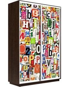 Шкаф 2-створчатый Экспресс 1200x450x2200, Буквы/венге в Нижнем Новгороде - предосмотр