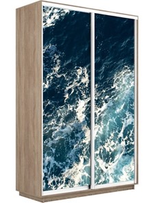 Шкаф 2-х дверный Экспресс 1200x450x2400, Морские волны/дуб сонома в Нижнем Новгороде