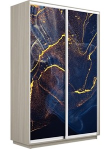Шкаф 2-дверный Экспресс 1400x450x2200, Абстракция золотая пыль/шимо светлый в Нижнем Новгороде