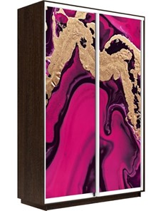 Шкаф 2-створчатый Экспресс 1400x600x2200, Абстракция розовая/венге в Нижнем Новгороде - предосмотр