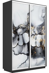 Шкаф 2-х створчатый Экспресс 1400x600x2200, Абстракция серая/серый диамант в Нижнем Новгороде - предосмотр
