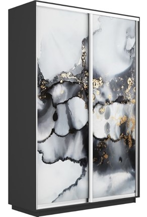 Шкаф 2-х створчатый Экспресс 1400x600x2200, Абстракция серая/серый диамант в Нижнем Новгороде - изображение