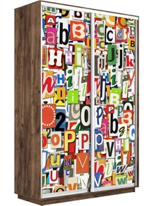 Шкаф 2-х дверный Экспресс 1400x600x2200, Буквы/дуб табачный в Нижнем Новгороде