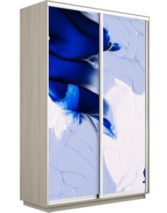 Шкаф 2-створчатый Экспресс 1400x600x2400, Абстракция бело-голубая/шимо светлый в Нижнем Новгороде - изображение