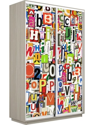 Шкаф 2-х створчатый Экспресс 1400x600x2400, Буквы/шимо светлый в Нижнем Новгороде - изображение