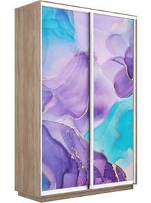 Шкаф Экспресс 1600x450x2200, Абстракция фиолетовая/дуб сонома в Нижнем Новгороде