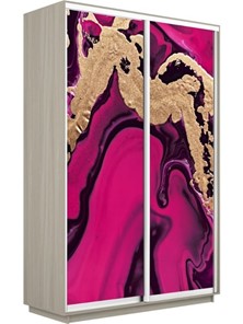 Шкаф 2-дверный Экспресс 1600x450x2400, Абстракция розовая/шимо светлый в Нижнем Новгороде - предосмотр