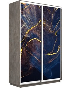 Шкаф Экспресс 1600x450x2400, Абстракция золотая пыль/бетон в Нижнем Новгороде - предосмотр