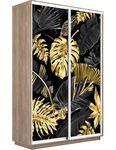 Шкаф 2-х дверный Экспресс 1600x450x2400, Листья золото/дуб сонома в Нижнем Новгороде - предосмотр