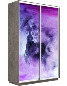 Шкаф 2-створчатый Экспресс 1600x600x2200, Фиолетовый дым/бетон в Нижнем Новгороде - предосмотр