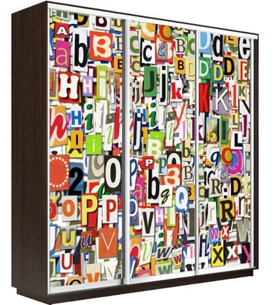Шкаф 3-створчатый Экспресс 2100х600х2400, Буквы/венге в Нижнем Новгороде - изображение