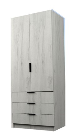 Шкаф двухдверный ЭШ2-РС-23-8-3я, Дуб Крафт белый 190х80х52 в Нижнем Новгороде - изображение