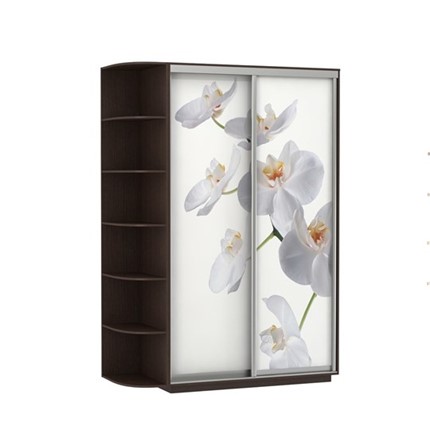 Шкаф Экспресс 1500x600x2400, со стеллажом, Орхидея белая/венге в Нижнем Новгороде - изображение