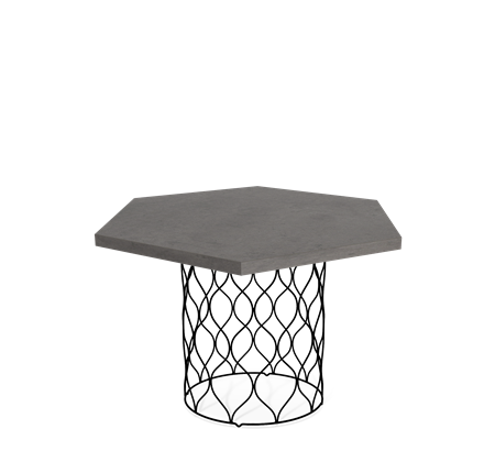 Круглый столик SHT-TU49 / SHT-ТT20 70 ЛДСП (бетон чикаго темно-серый/черный муар) в Нижнем Новгороде - изображение