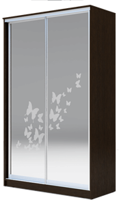 Шкаф 2-х створчатый 2400х1500х420 два зеркала, "Бабочки" ХИТ 24-4-15-66-05 Венге Аруба в Нижнем Новгороде
